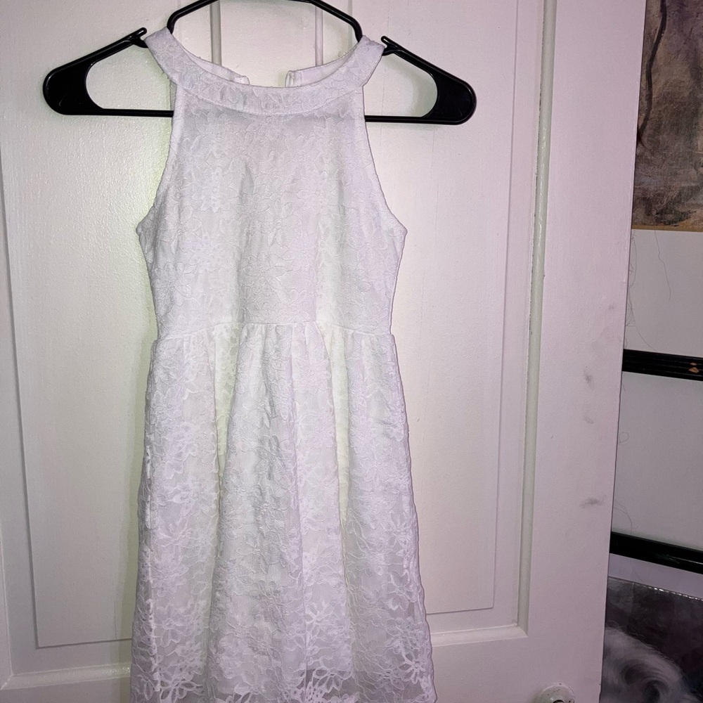 White Lace Formal Kids Dress